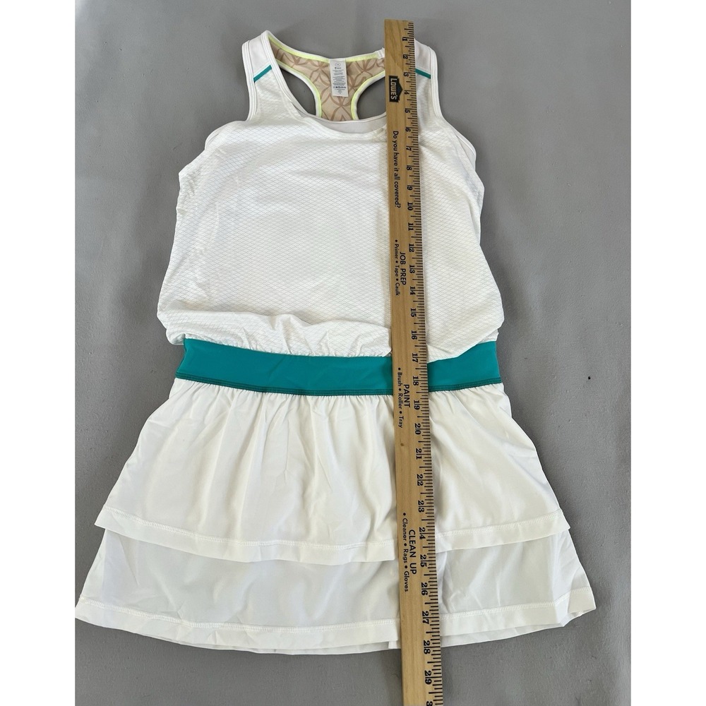 Ivivva Romper Size 14 Girls White /Green Tiered Dress-Look Sleeveless - Picture 2 of 8